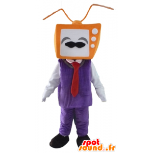 Mascot man, with head shaped TV - MASFR24303 - Human mascots