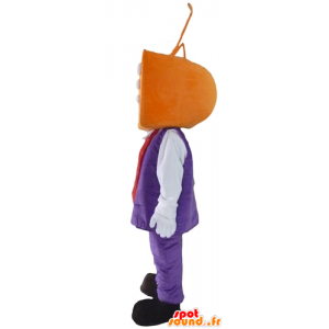 Mascot man, met een hoofd in de vorm TV - MASFR24303 - man Mascottes