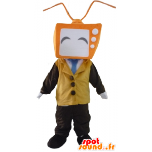 Mascot man met een tv gevormd hoofd - MASFR24304 - man Mascottes