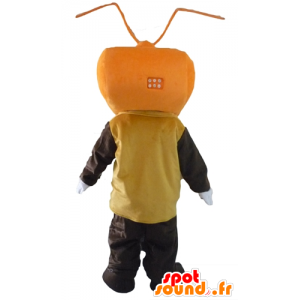 Maskotti mies TV muotoinen pää - MASFR24304 - Mascottes Homme