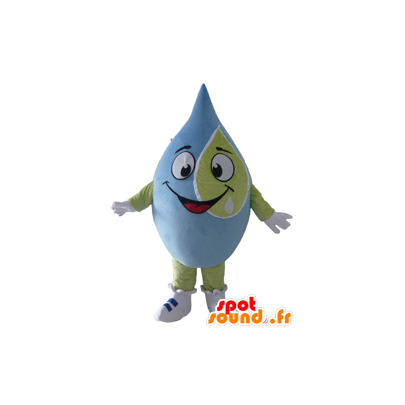 Mascot giganten slipp, blått og grønt, veldig smilende - MASFR24305 - Ikke-klassifiserte Mascots