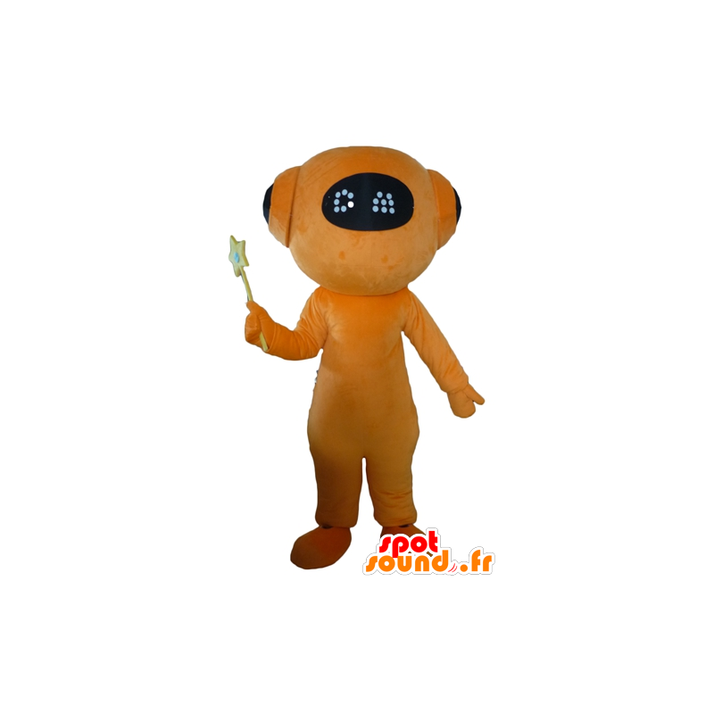 Mascot oranje en zwarte robot, reuze vreemde - MASFR24307 - mascottes Robots