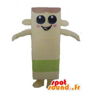 Mascot beige en groen man, reuze gebakken - MASFR24310 - Niet-ingedeelde Mascottes