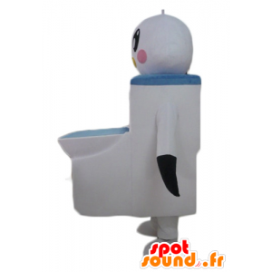 Mascotte d'oiseau blanc et noir, avec des toilettes géantes - MASFR24312 - Mascotte d'oiseaux