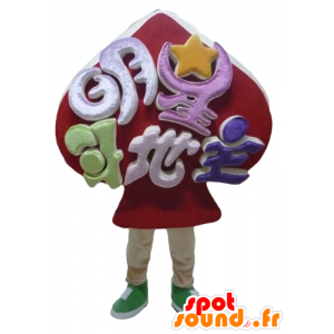 Mascot roten Spaten, Kartenspiel-Maskottchen - MASFR24314 - Maskottchen von Objekten