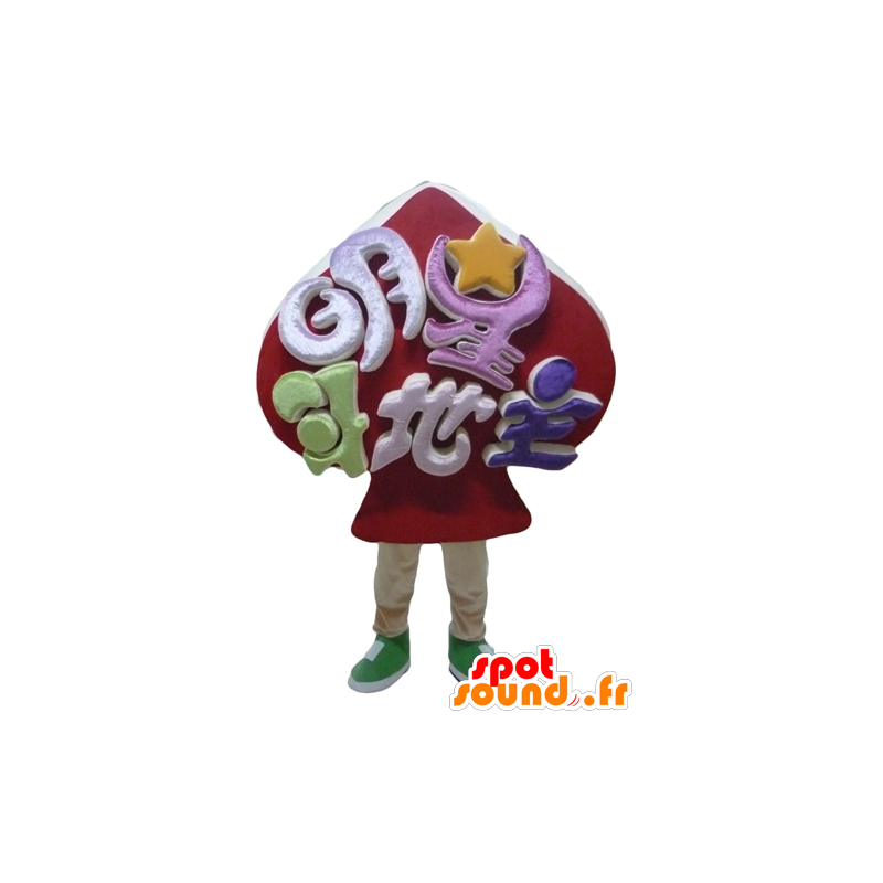 Mascot roten Spaten, Kartenspiel-Maskottchen - MASFR24314 - Maskottchen von Objekten