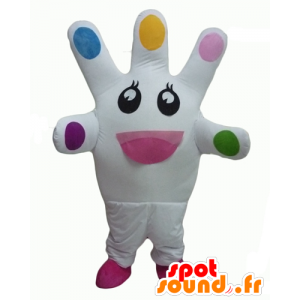 Jättiläinen valkoinen käsi Mascot, erittäin hymyilevä - MASFR24315 - Mascottes non-classées