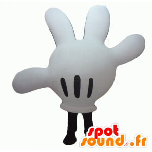 Mascote da mão de Mickey, branco e preto - MASFR24316 - Mickey Mouse Mascotes