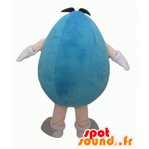 Mascot blauen M & M, riesig, plump und lustige - MASFR24317 - Maskottchen berühmte Persönlichkeiten