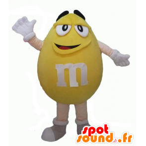 Mascot gelbe M & M, riesig, plump und lustige - MASFR24318 - Maskottchen berühmte Persönlichkeiten