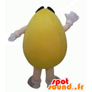 Mascot yellow M & M's, giant, plump and funny - MASFR24318 - Mascots famous characters