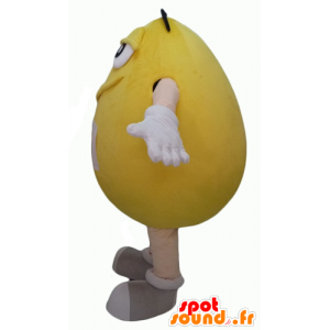 Mascot gelbe M & M, riesig, plump und lustige - MASFR24318 - Maskottchen berühmte Persönlichkeiten