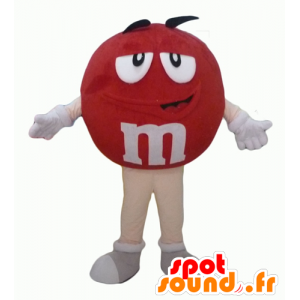 Mascot M & M's red giant, plump and funny - MASFR24319 - Mascots famous characters