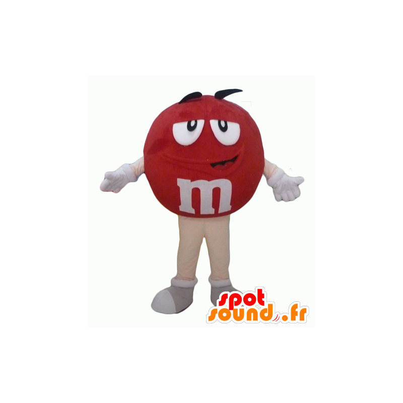 Mascot M & M's red giant, plump and funny - MASFR24319 - Mascots famous characters