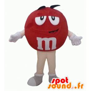 Mascot M & M's red giant, plump and funny - MASFR24319 - Mascots famous characters