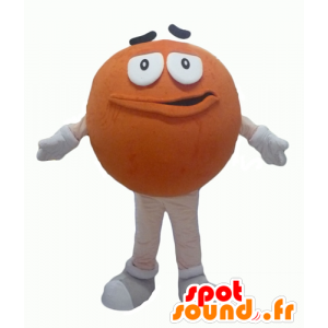 M&M: s jätte orange maskot, rund och rolig - Spotsound maskot