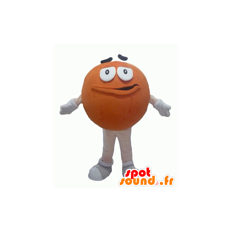 Mascot M & M gigantiske oransje, runde og morsom - MASFR24321 - kjendiser Maskoter