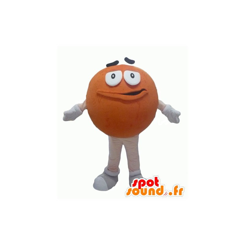 Mascot M & M's giant orange, round and funny - MASFR24321 - Mascots famous characters