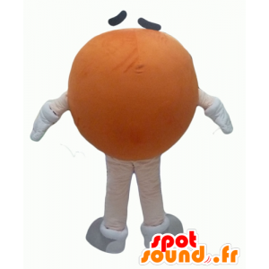 Mascot M & M: n jättiläinen oranssi, pyöreä ja hauska - MASFR24321 - julkkikset Maskotteja