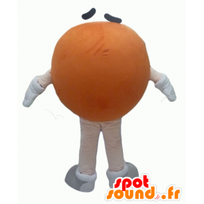 Mascotte de M&M's orange géant, rond et drôle - MASFR24321 - Mascottes Personnages célèbres