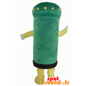 Mascotte box with green and yellow letters, very cheerful - MASFR24322 - Mascots of objects