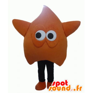 Jätte och rolig orange och svart stjärnmaskot - Spotsound maskot