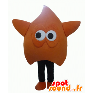 Mascot gigantische oranje en zwarte ster en grappige - MASFR24323 - Niet-ingedeelde Mascottes