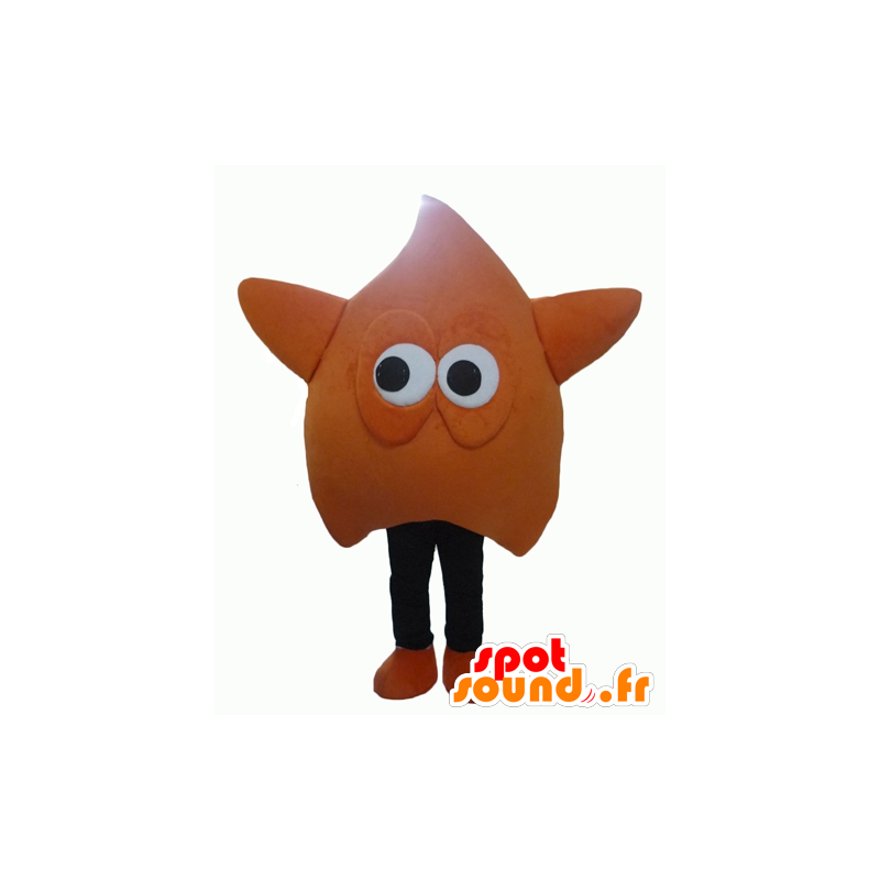 Kæmpe og sjov orange og sort stjernemaskot - Spotsound maskot