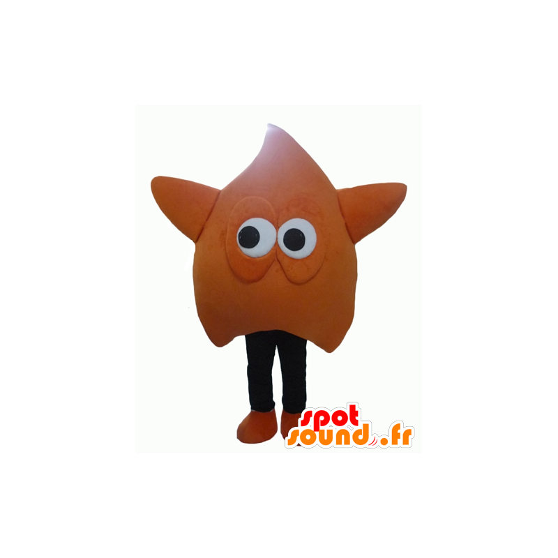 Mascotte d'étoile orange et noire géante et rigolote - MASFR24323 - Mascottes non-classées