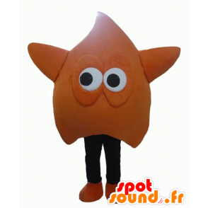 Jätte och rolig orange och svart stjärnmaskot - Spotsound maskot