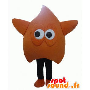 Mascot gigantische oranje en zwarte ster en grappige - MASFR24323 - Niet-ingedeelde Mascottes
