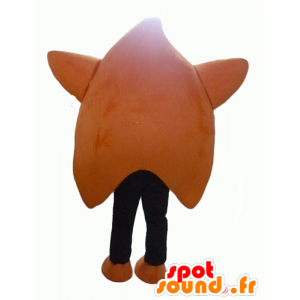 Jätte och rolig orange och svart stjärnmaskot - Spotsound maskot
