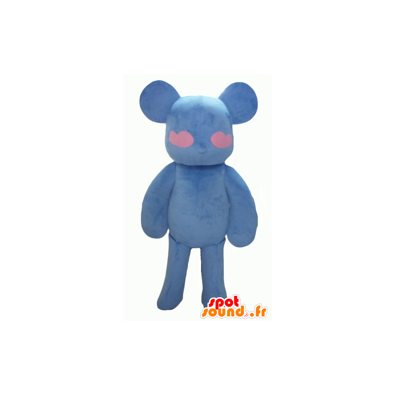 La mascota de peluche azul y rosa, con el corazón - MASFR24325 - Oso mascota