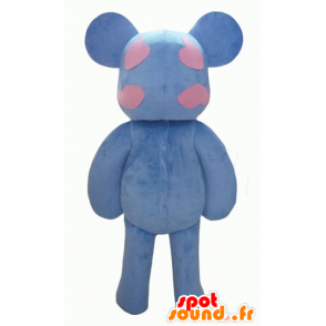 Maskot Teddy modré a růžové, se srdíčky - MASFR24325 - Bear Mascot