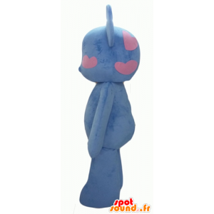 La mascota de peluche azul y rosa, con el corazón - MASFR24325 - Oso mascota