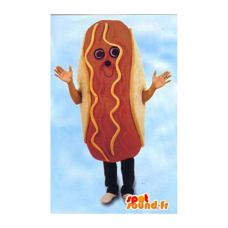 Maskotti jättiläinen hot dog. Naamioida hot dog - MASFR006663 - Mascottes Fast-Food