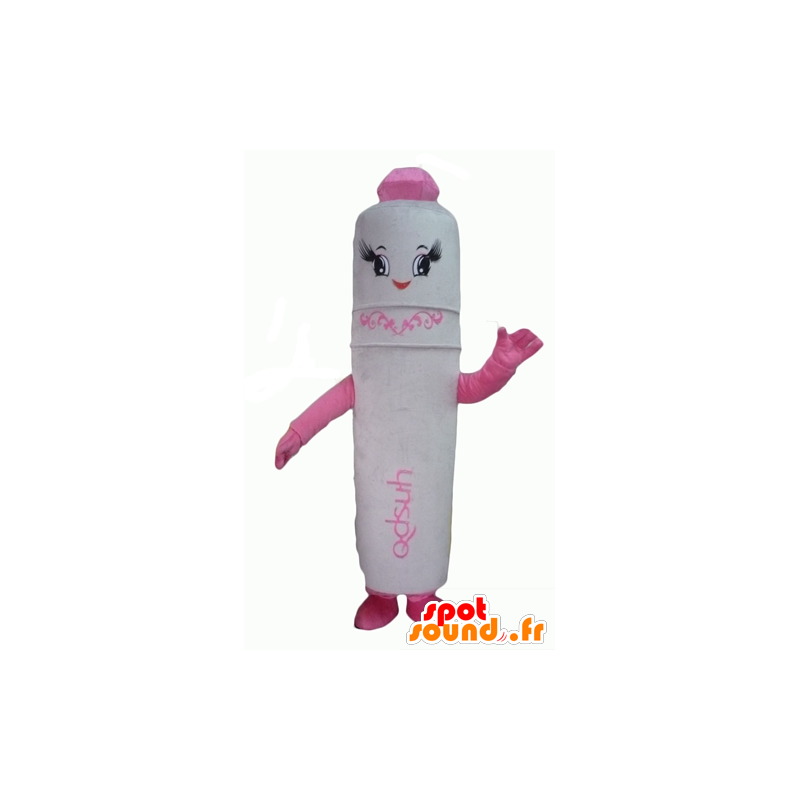 Giant pen Mascot, white and pink - MASFR24327 - Mascots pencil