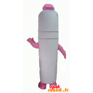 Giant pen Mascot, white and pink - MASFR24327 - Mascots pencil