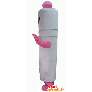 Giant pen Mascot, white and pink - MASFR24327 - Mascots pencil