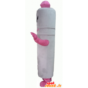 Jättiläinen kynä Mascot, valkoista ja vaaleanpunaista - MASFR24327 - maskotteja Pencil