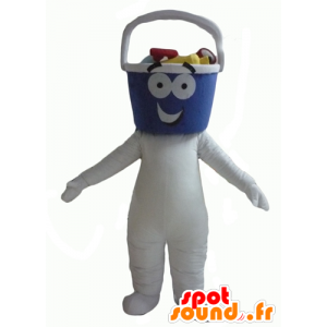 Mascote do boneco de neve branco com uma cabeça em forma de balde - MASFR24329 - Mascotes não classificados