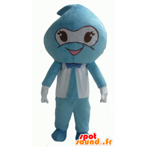 Mascot homem azul e branco, gota de água gigante - MASFR24330 - Mascotes não classificados