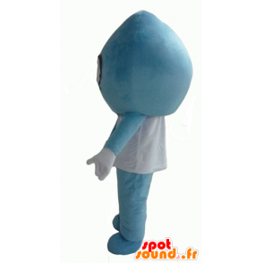 Mascot blauw en wit man, reuze waterdruppel - MASFR24330 - Niet-ingedeelde Mascottes