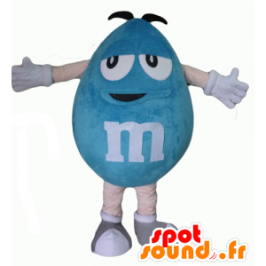 Mascot blauwe M & M's, reus, mollig en grappige - MASFR24331 - Celebrities Mascottes