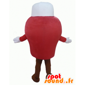 Maskot rød snemand, kæmpe og smilende - Spotsound maskot kostume