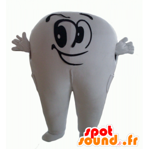 Kæmpe hvid tand maskot, sød og smilende - Spotsound maskot