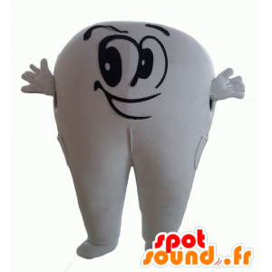 Mascot dente gigante branco, bonito e sorrindo - MASFR24338 - Mascotes não classificados