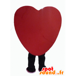 Mascot rødt hjerte, gigantiske og smilende - MASFR24340 - Valentine Mascot