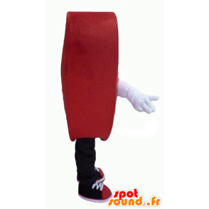 Cuore rosso della mascotte, gigante e sorridente - MASFR24340 - Valentine mascotte
