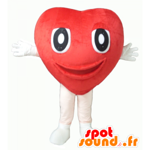 Coração vermelho mascote, gigante e bonito - MASFR24342 - mascote dos namorados